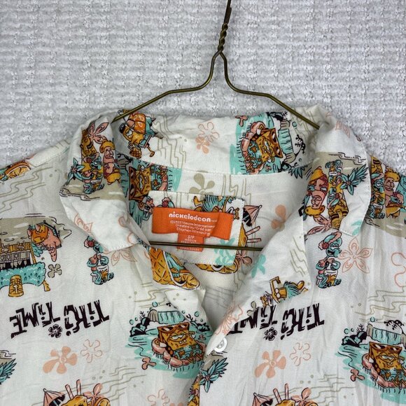 Nickelodeon SpongeBob Squarepants Summer Tropical Hawaiian Shirt Mens Size S - Picture 6 of 15